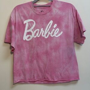 Barbie Pink Tie-Dye Cropped Graphic Tee | Y2K Casual Trendy Top